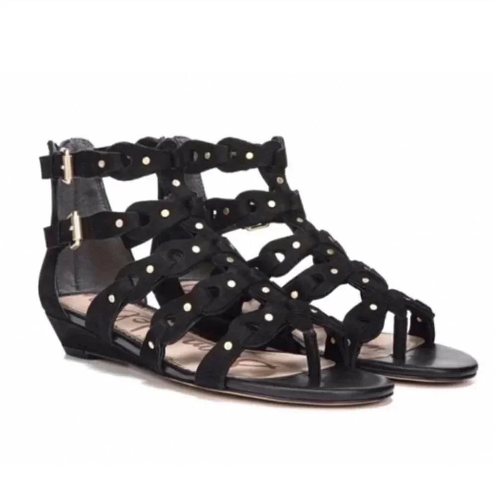 Sam Edelman Draper Cage Gladiator  Black Sandals